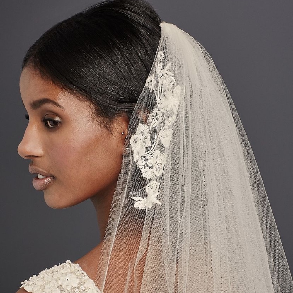 White Cathedral Sequin Lace Veil